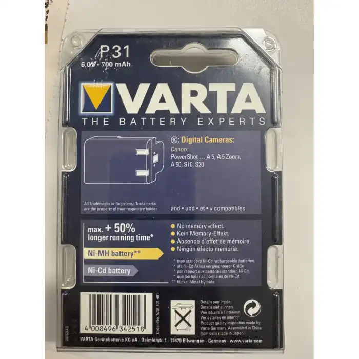 VARTA P31 6V 700 mAh Batterie à usage unique Lithium