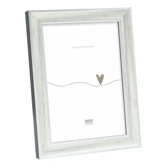 DEKNUDT Cadre photo bois en couleur argenté avec des nuances de gris foncé 40X50