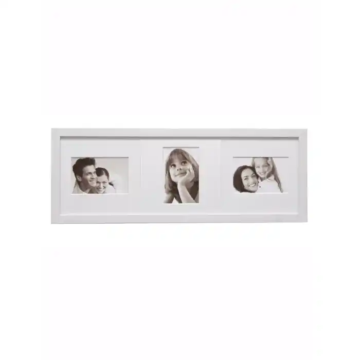 DEKNUDT S41VM3 Cadre photo en look peint blanc avec passe-partout tournable pour 3 photos 10x15
S41VM3