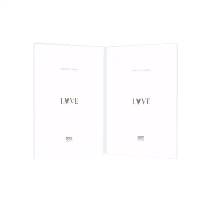 DEKNUDT Cadre diptyque en résine transparent pour photos 5.5x8.6 verticales S58RL2 H2V