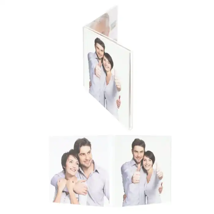 DEKNUDT S58RL2 Cadre diptyque en résine transparent pour photos 10x15 verticales