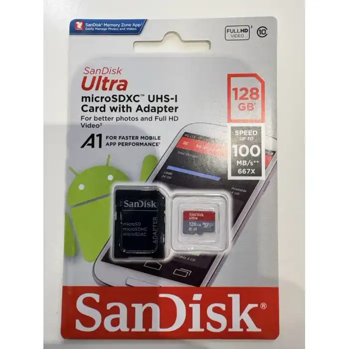 SANDISK Ultra micro SDXC 128Gb 100Mb/s avec adaptateur