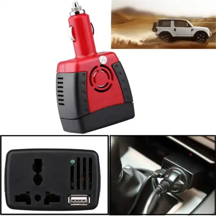 MOBILE POWER 12V / 230V USB 150W BLANC convertisseur allume cigare de voiture