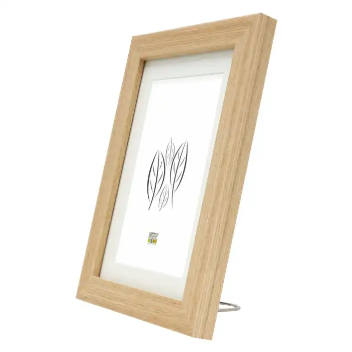 DEKNUDT S66KH1 P1 Cadre photo en couleur chêne avec passe-partout blanc cassé 30X45 (20X30)