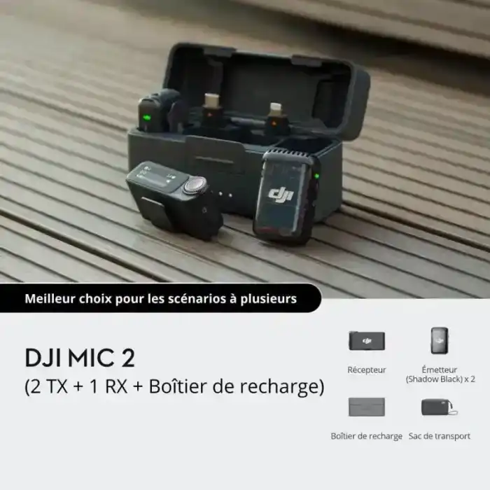 DJI MIC 2 (2 émetteurs + 1 récepteur) - Location