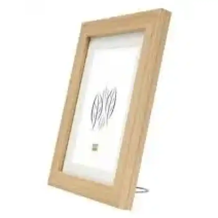 DEKNUDT S66KH1 P1 Cadre photo en couleur chêne avec passe-partout blanc cassé 30X40 (20X30)